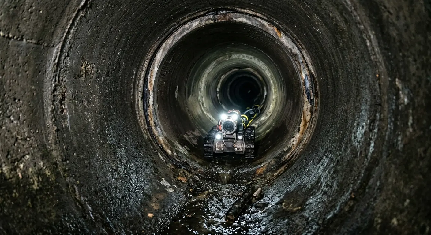 Robotic sewer camera inspecting pipe interior for Sewer Line Repair in Hyde Park